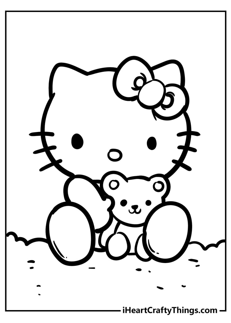 Sweet Hello Kitty Coloring Pages Printable 34