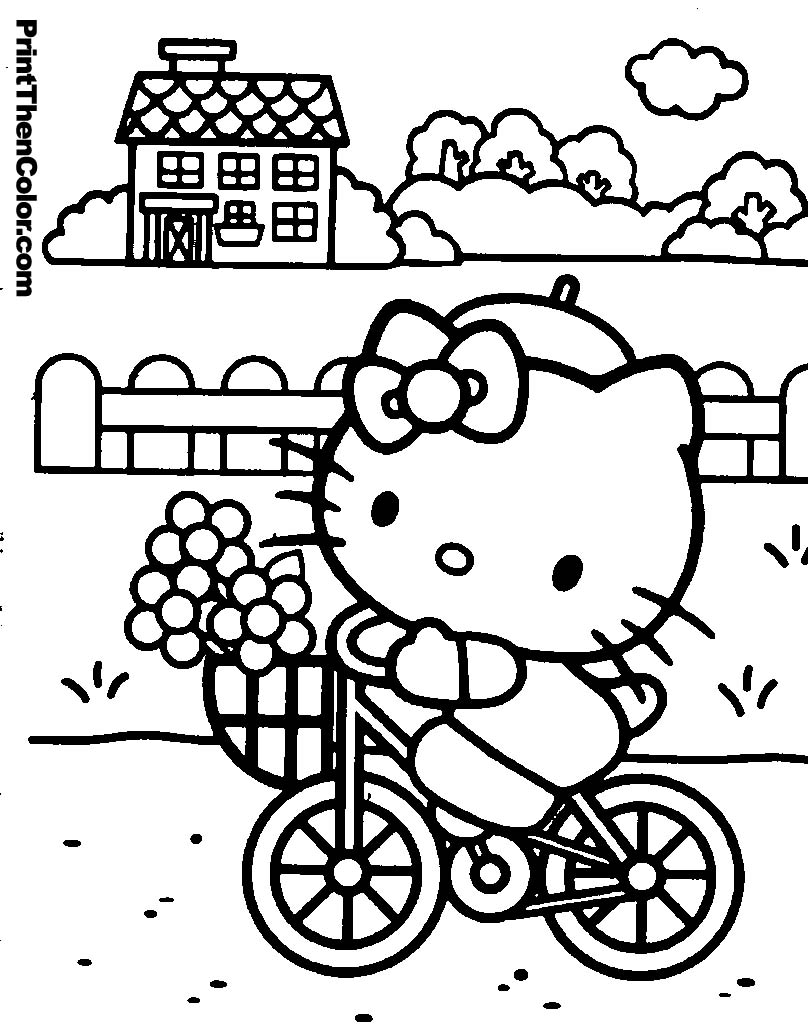 Sweet Hello Kitty Coloring Pages Printable 35