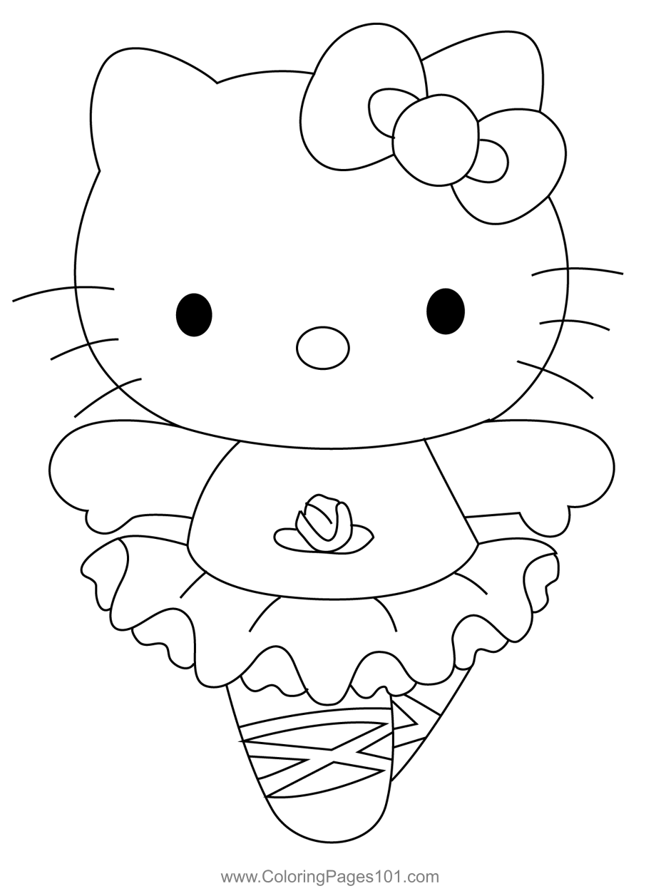 Sweet Hello Kitty Coloring Pages Printable 4