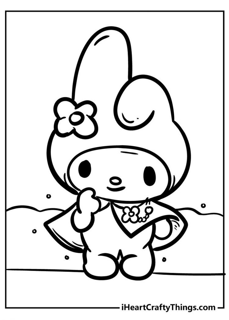 Sweet Hello Kitty Coloring Pages Printable 9