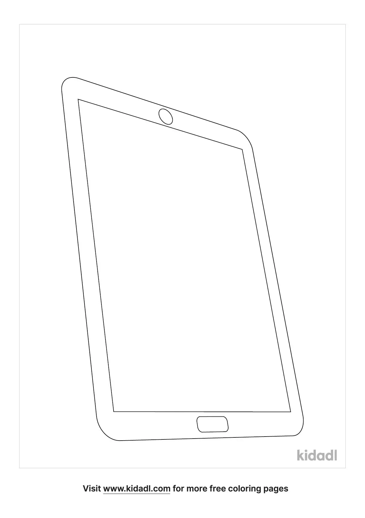 29 Simple Tablet Coloring Page Printable 1