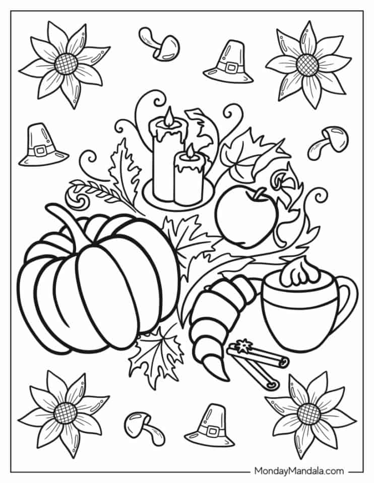 30 Family Thanksgiving Coloring Pages Printable 8