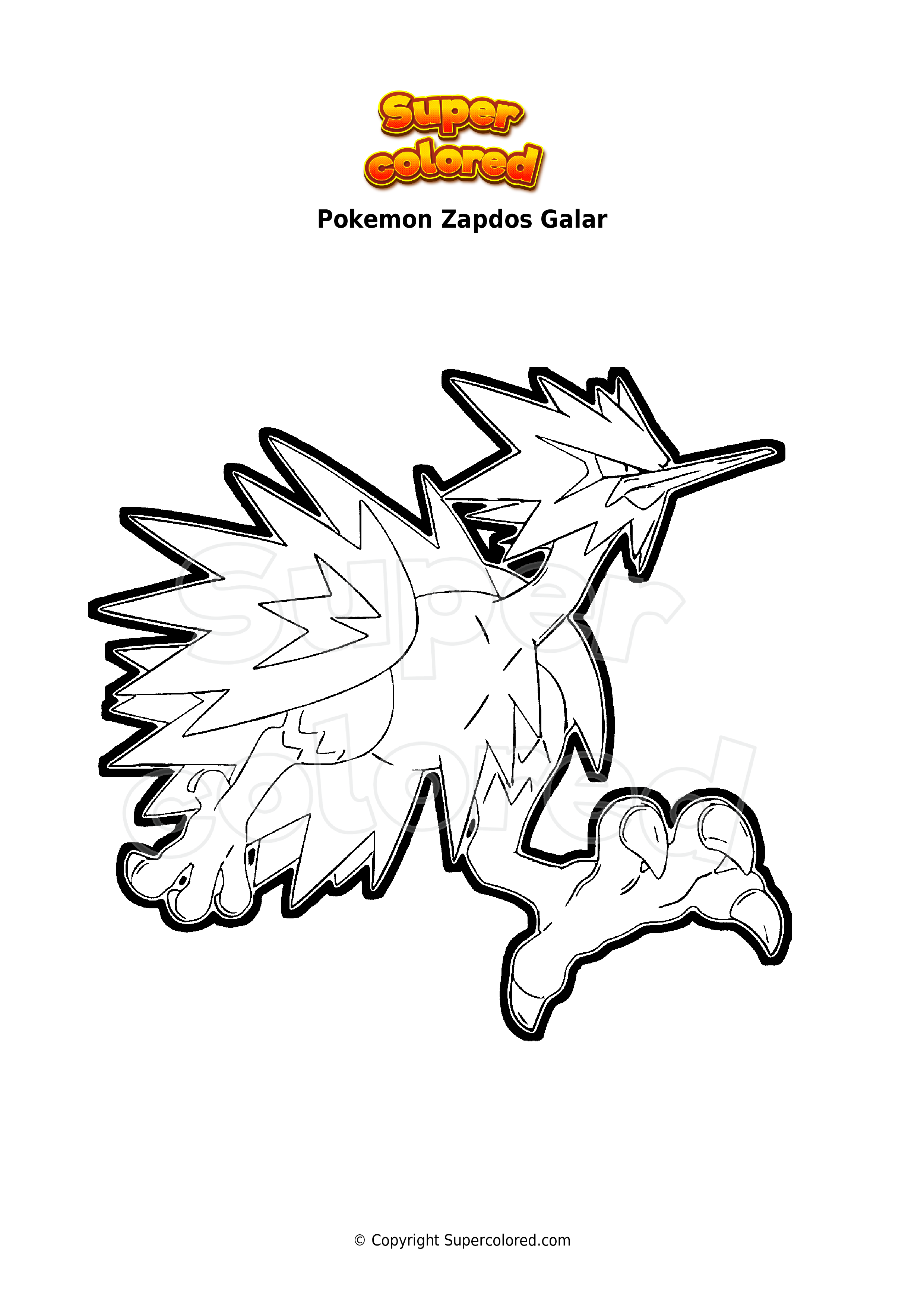 30 Legendary Zapdos Coloring Page Printable 25