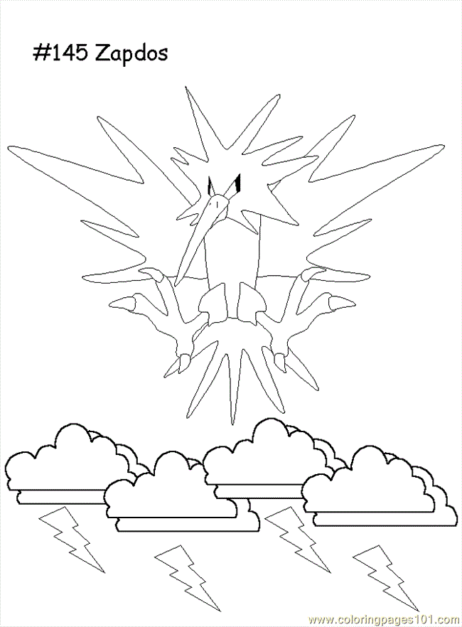 30 Legendary Zapdos Coloring Page Printable 3