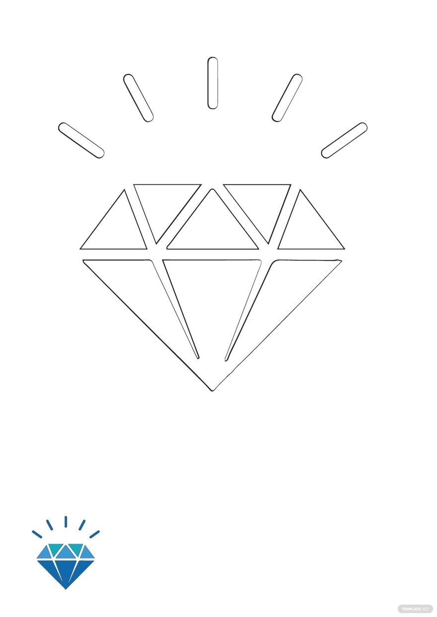 30 Sparkling Diamond Coloring Pages Printable 1