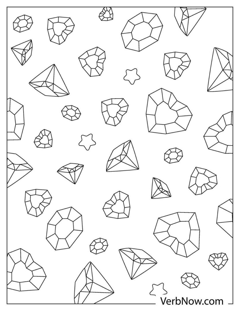 30 Sparkling Diamond Coloring Pages Printable 25