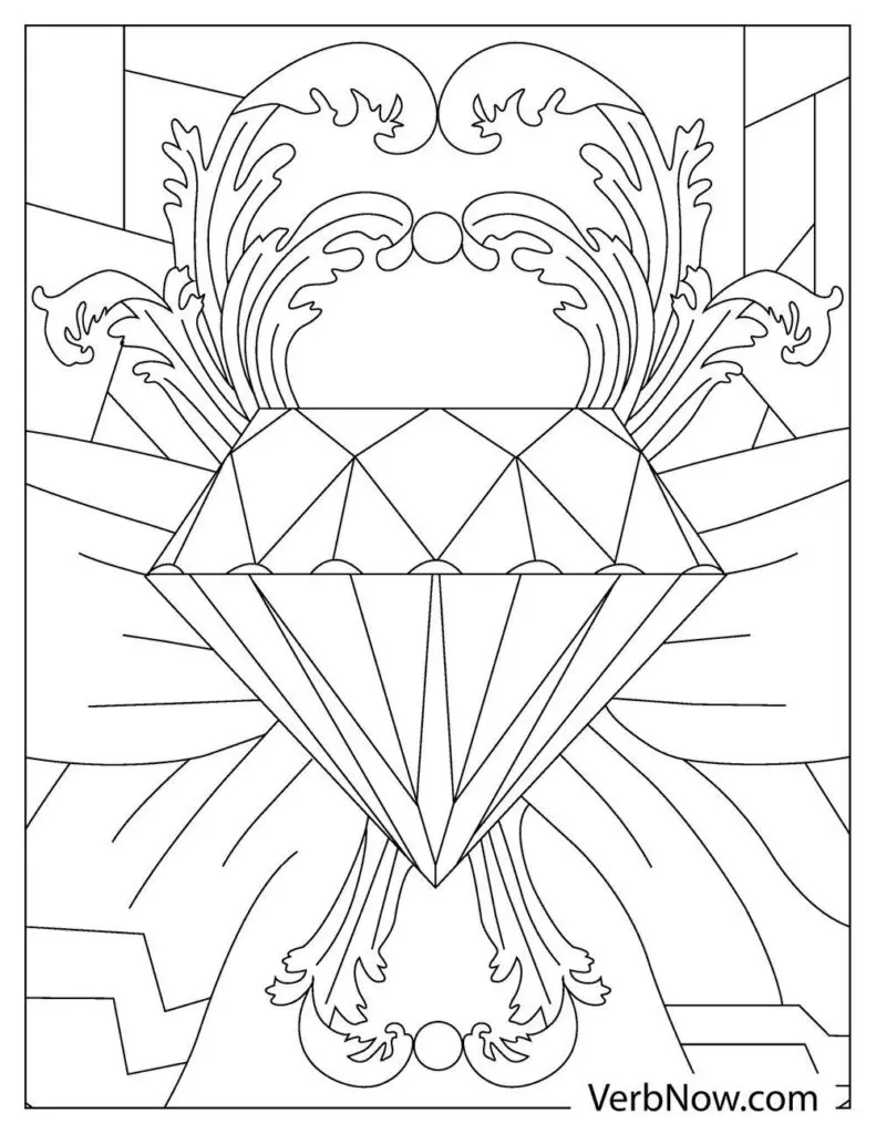 30 Sparkling Diamond Coloring Pages Printable 26