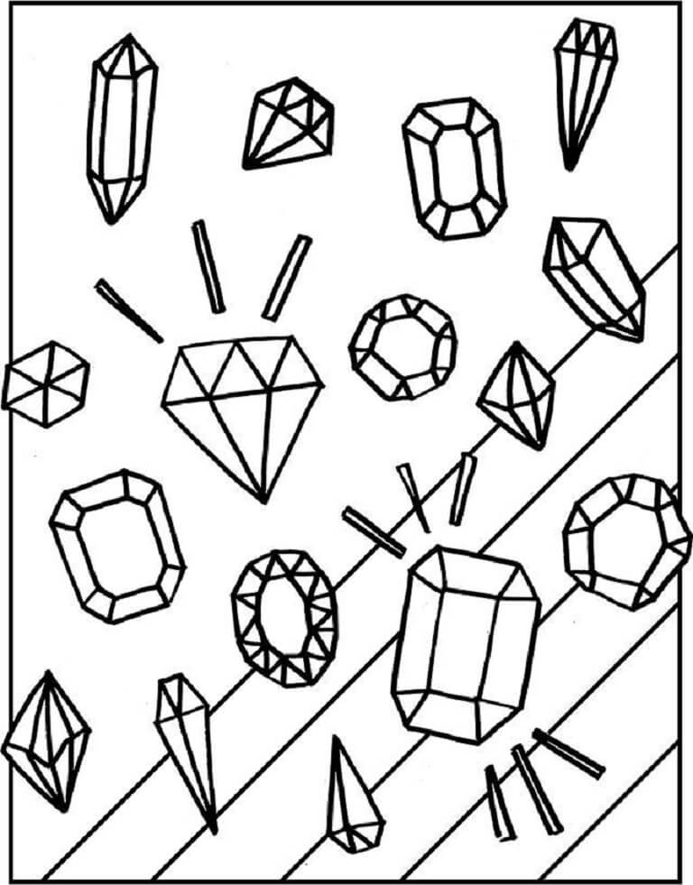 30 Sparkling Diamond Coloring Pages Printable 3