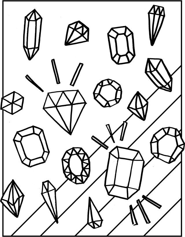 30 Sparkling Diamond Coloring Pages Printable 32