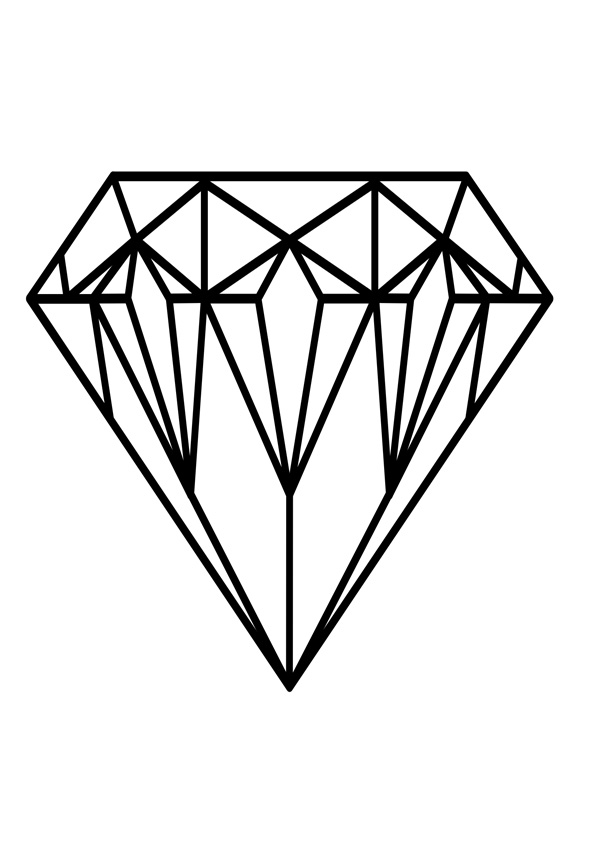 30 Sparkling Diamond Coloring Pages Printable 8