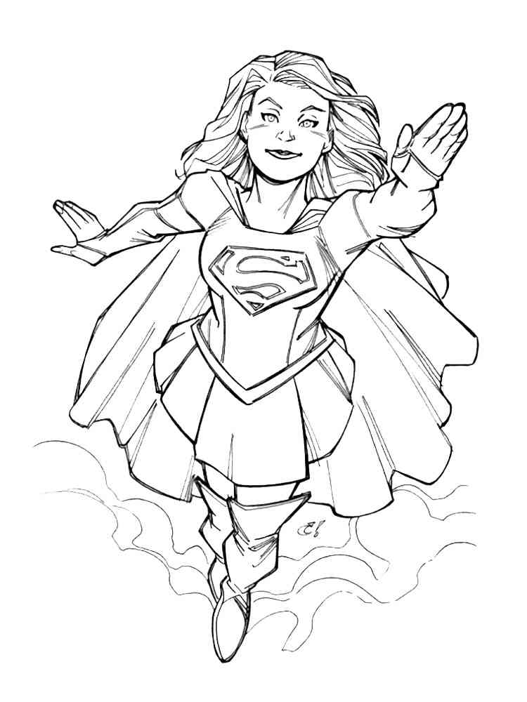 30 Supergirl Coloring Pages Printable 1