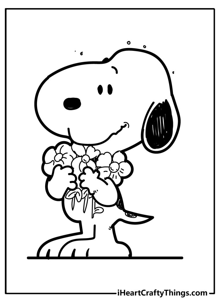 31 Adorable Snoopy Coloring Pages for Kids Printable 24