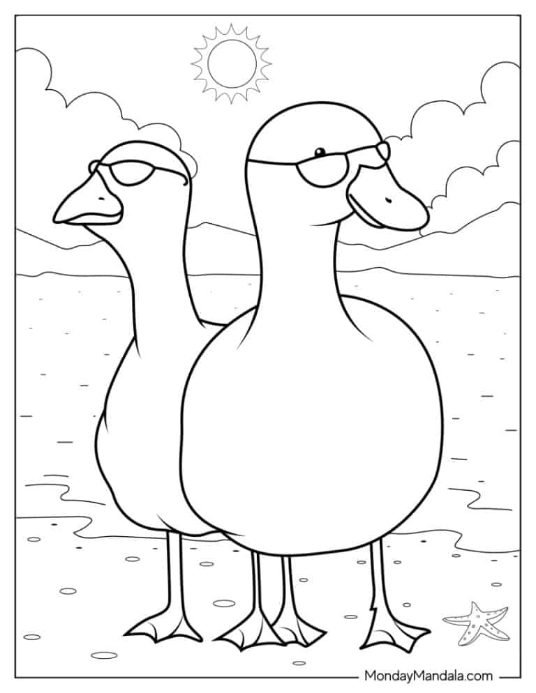 31 Cute Duck Coloring Pages Printable 4