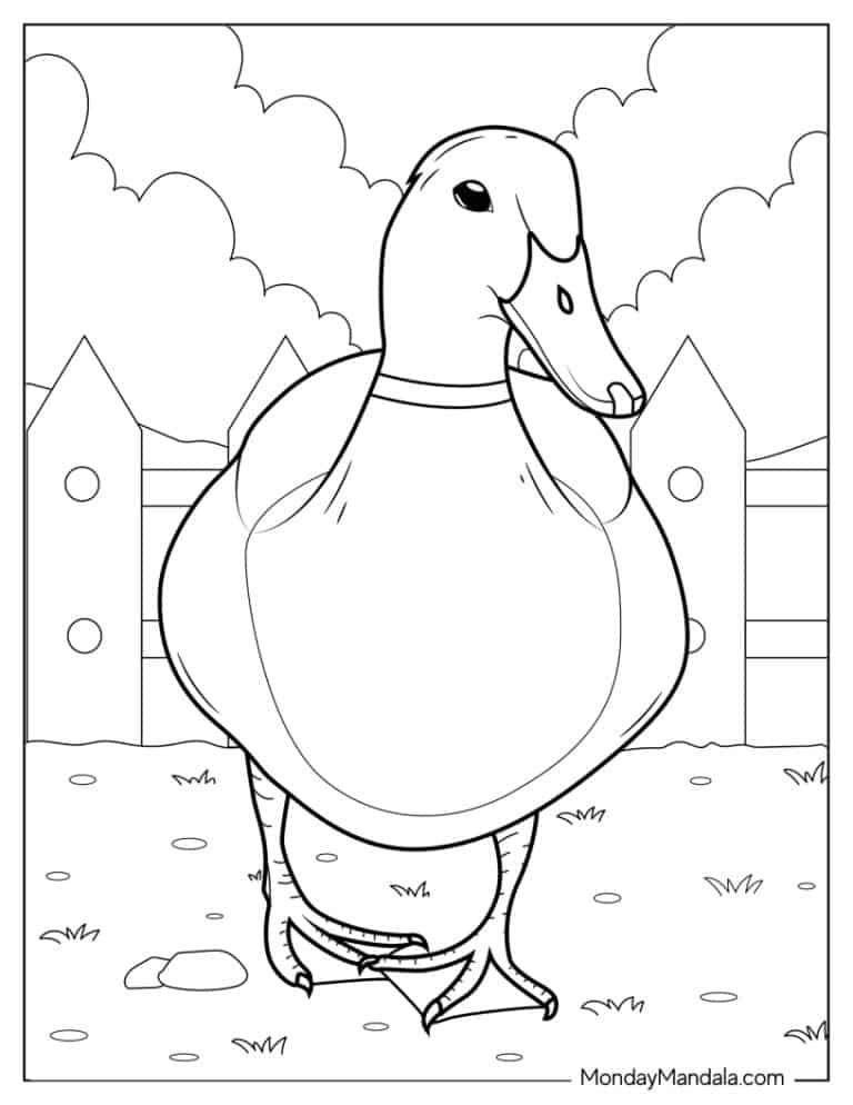 31 Cute Duck Coloring Pages Printable 6