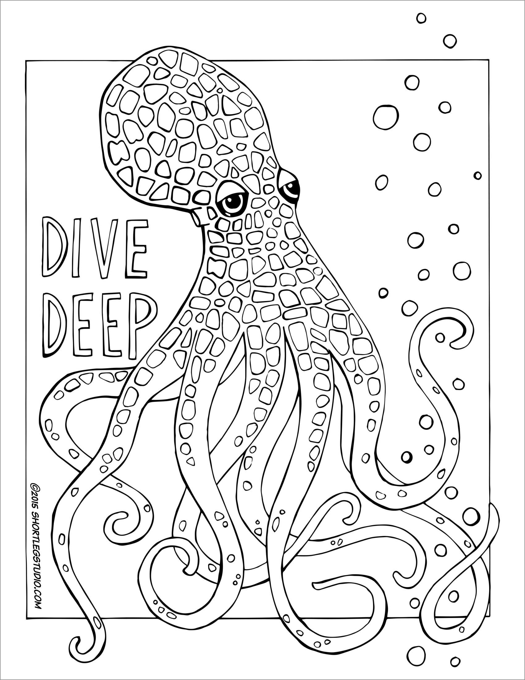 31 Mesmerizing Octopus Coloring Pages Printable 26