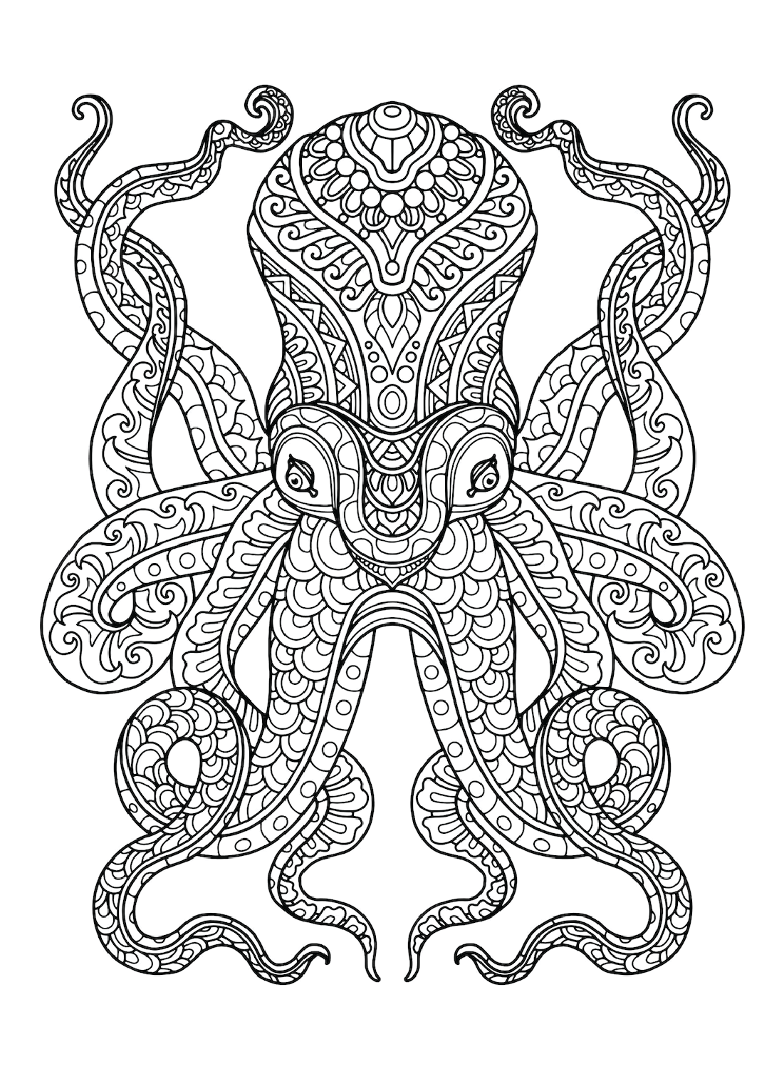 31 Mesmerizing Octopus Coloring Pages Printable 7