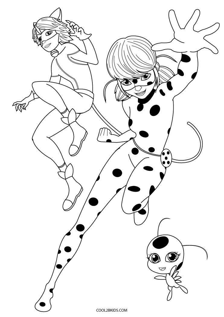 31 Miraculous Ladybug Cat Noir Coloring Pages Printable 21