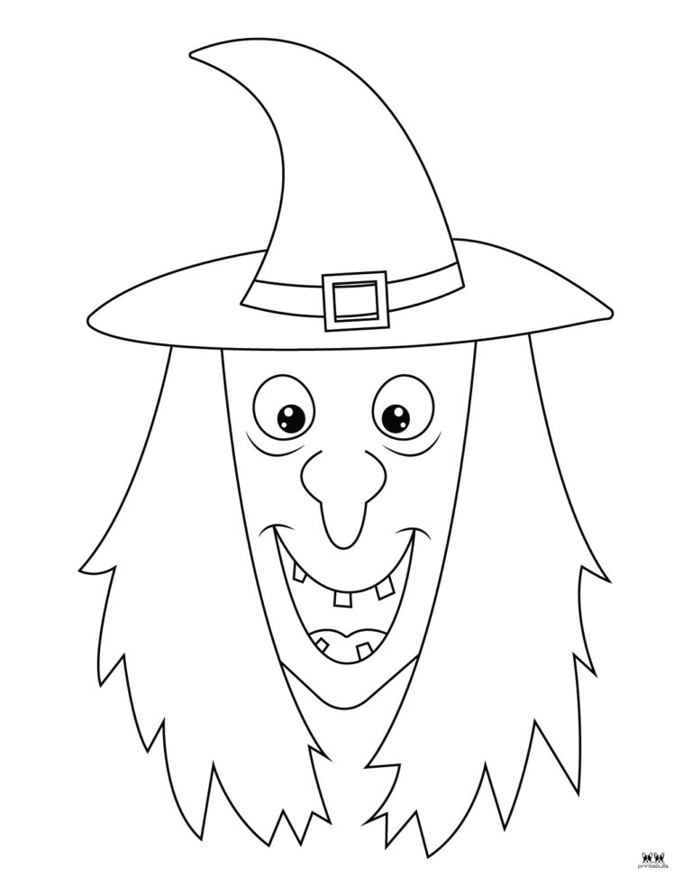 31 Spooky Witch Coloring Pages Printable 1