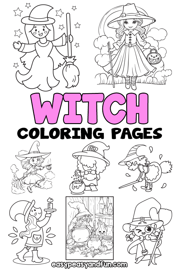 31 Spooky Witch Coloring Pages Printable 12