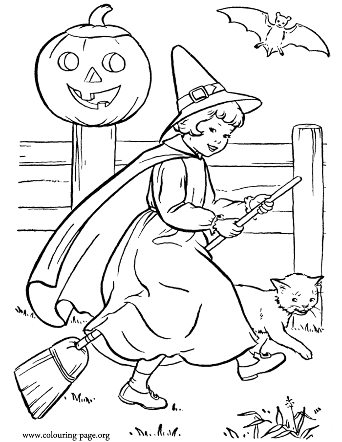 31 Spooky Witch Coloring Pages Printable 13