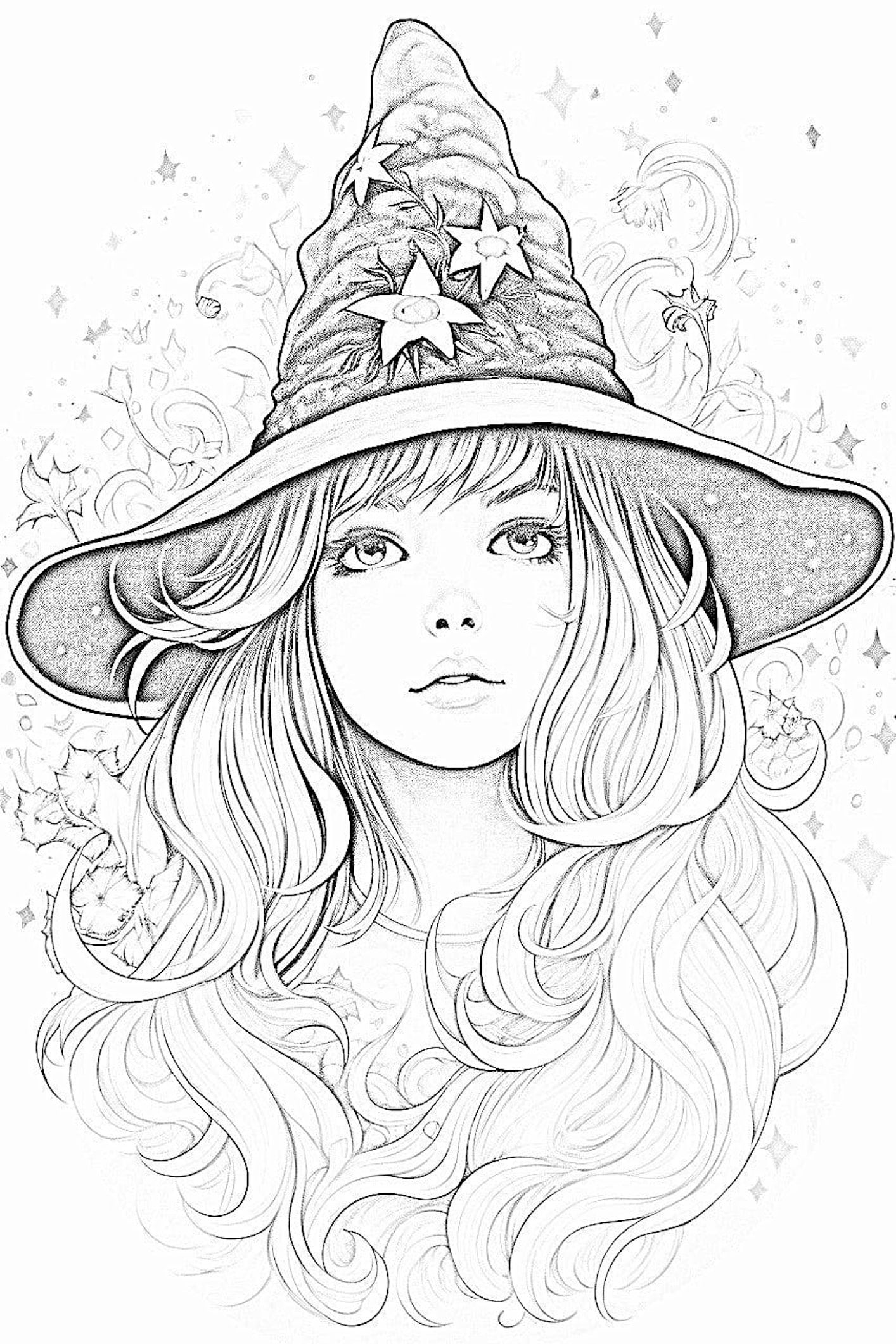 31 Spooky Witch Coloring Pages Printable 15