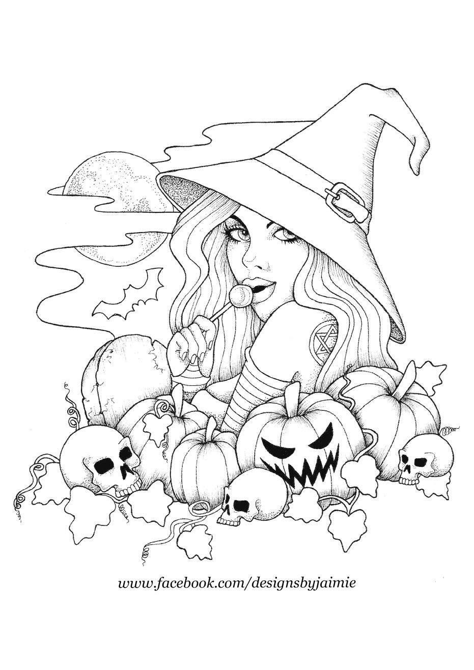 31 Spooky Witch Coloring Pages Printable 30