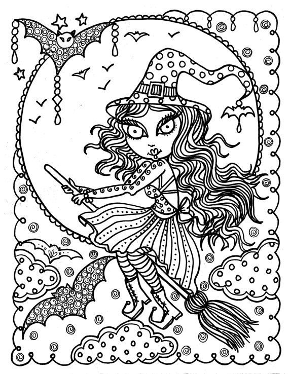 31 Spooky Witch Coloring Pages Printable 31