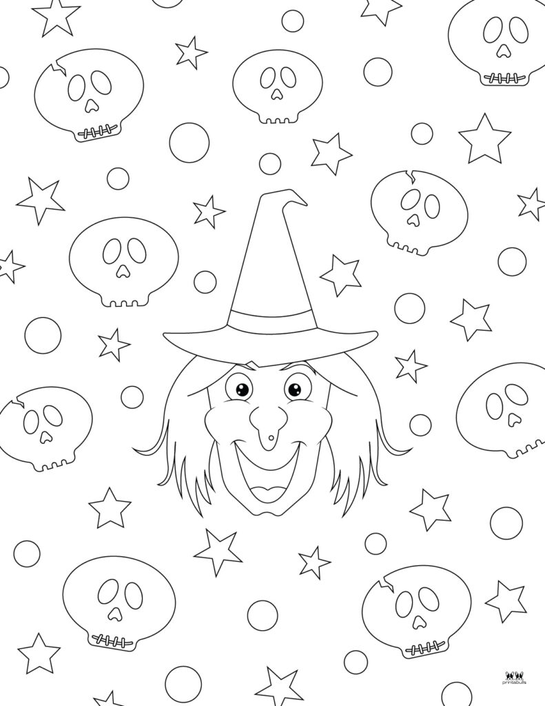 31 Spooky Witch Coloring Pages Printable 9