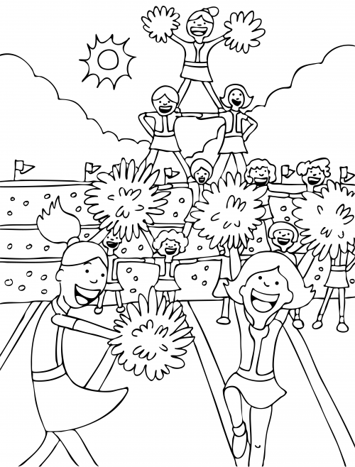 32 Cheerleading Pom Poms Coloring Pages Printable 29