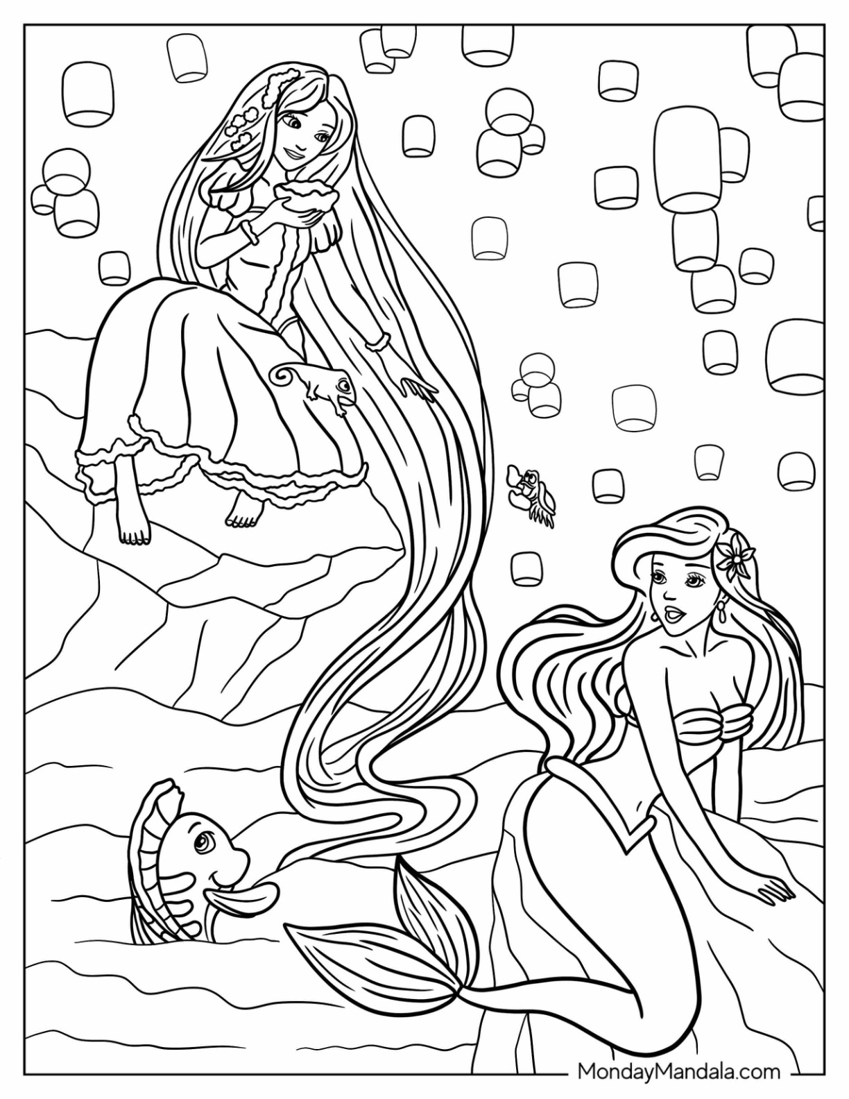 32 Cute Baddie Disney Princess Coloring Pages Printable 12