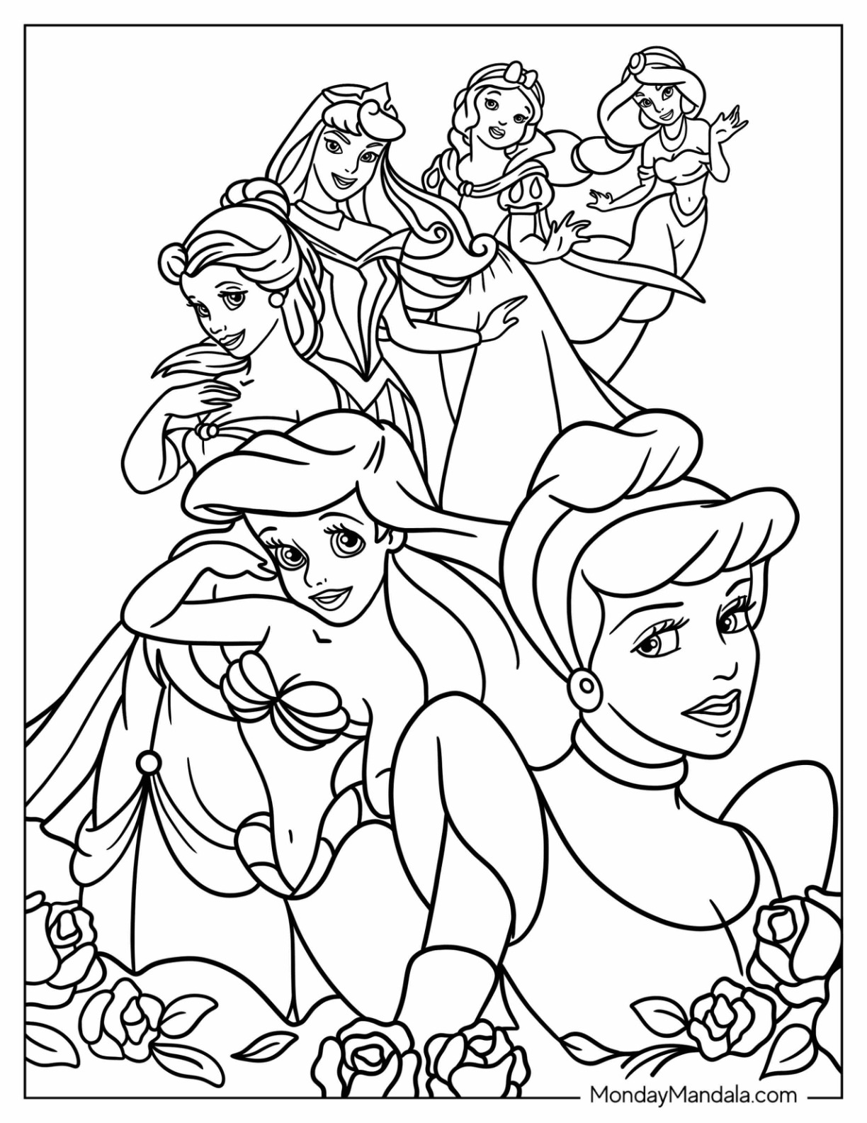 32 Cute Baddie Disney Princess Coloring Pages Printable 2