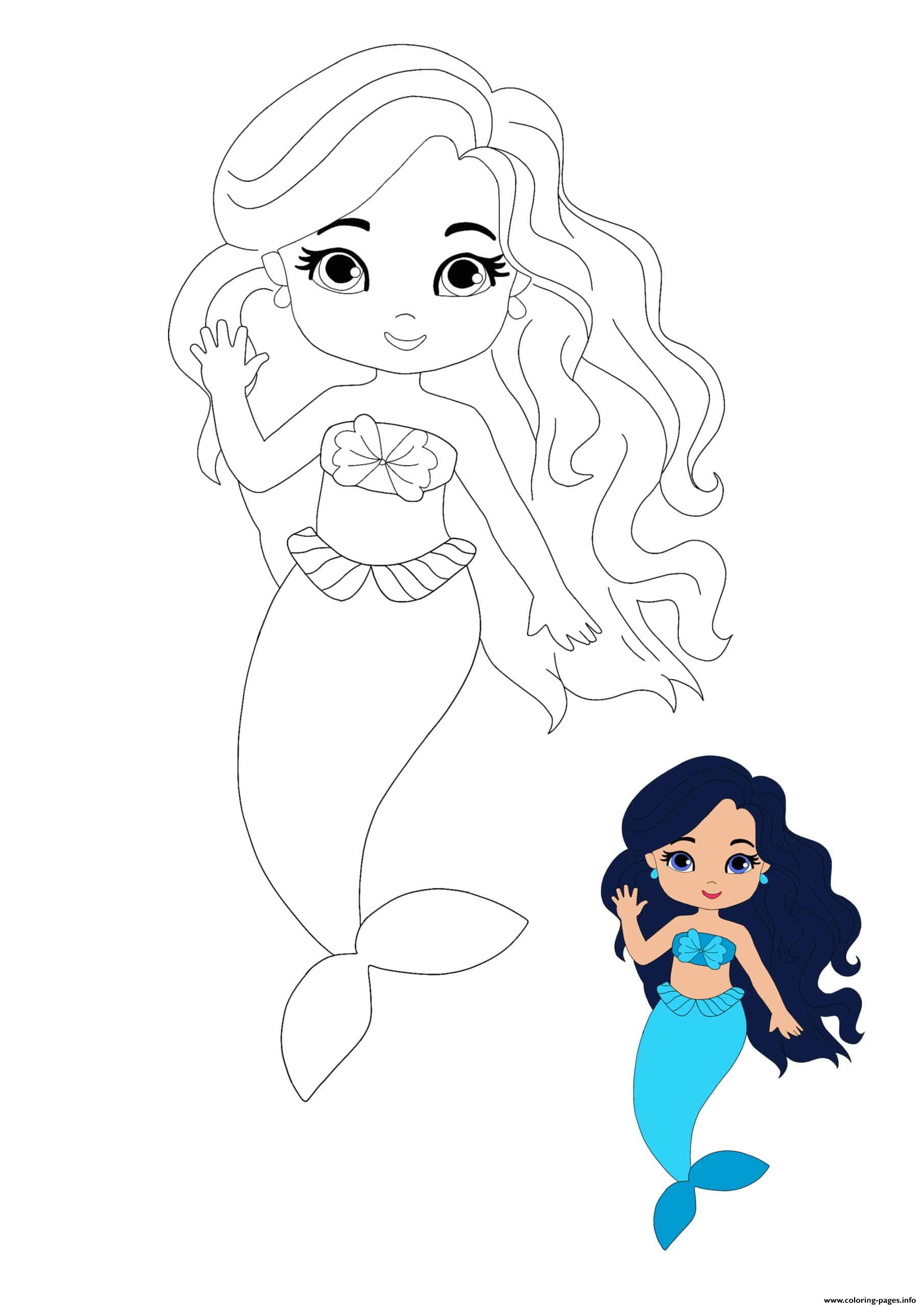 32 Easy Mermaid Coloring Pages for Kids Printable 10