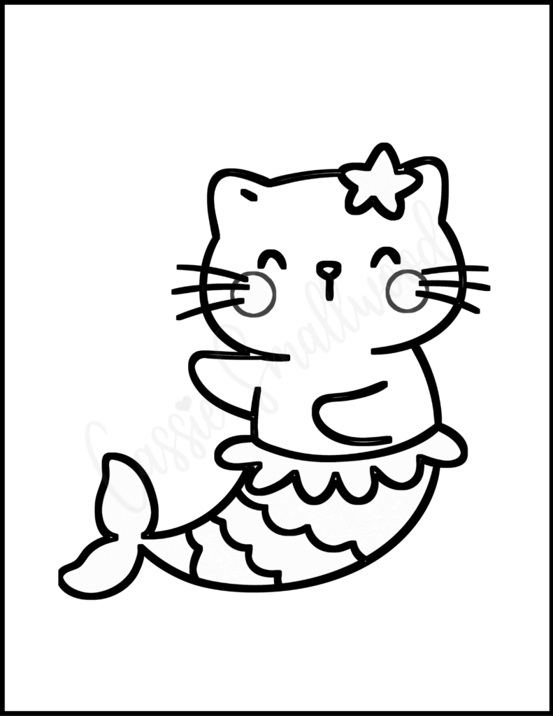 32 Easy Mermaid Coloring Pages for Kids Printable 17