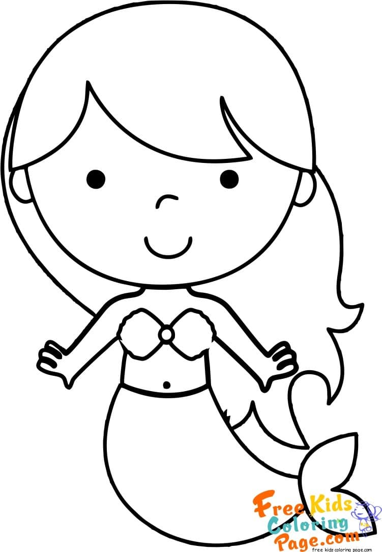 32 Easy Mermaid Coloring Pages for Kids Printable 2