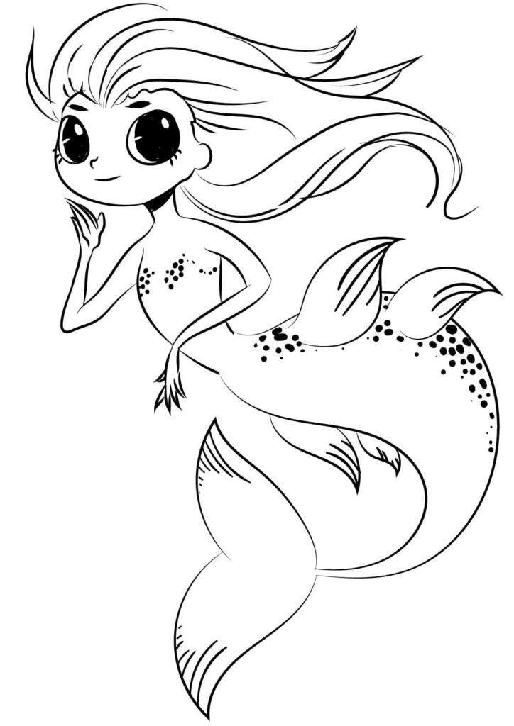 32 Easy Mermaid Coloring Pages for Kids Printable 20