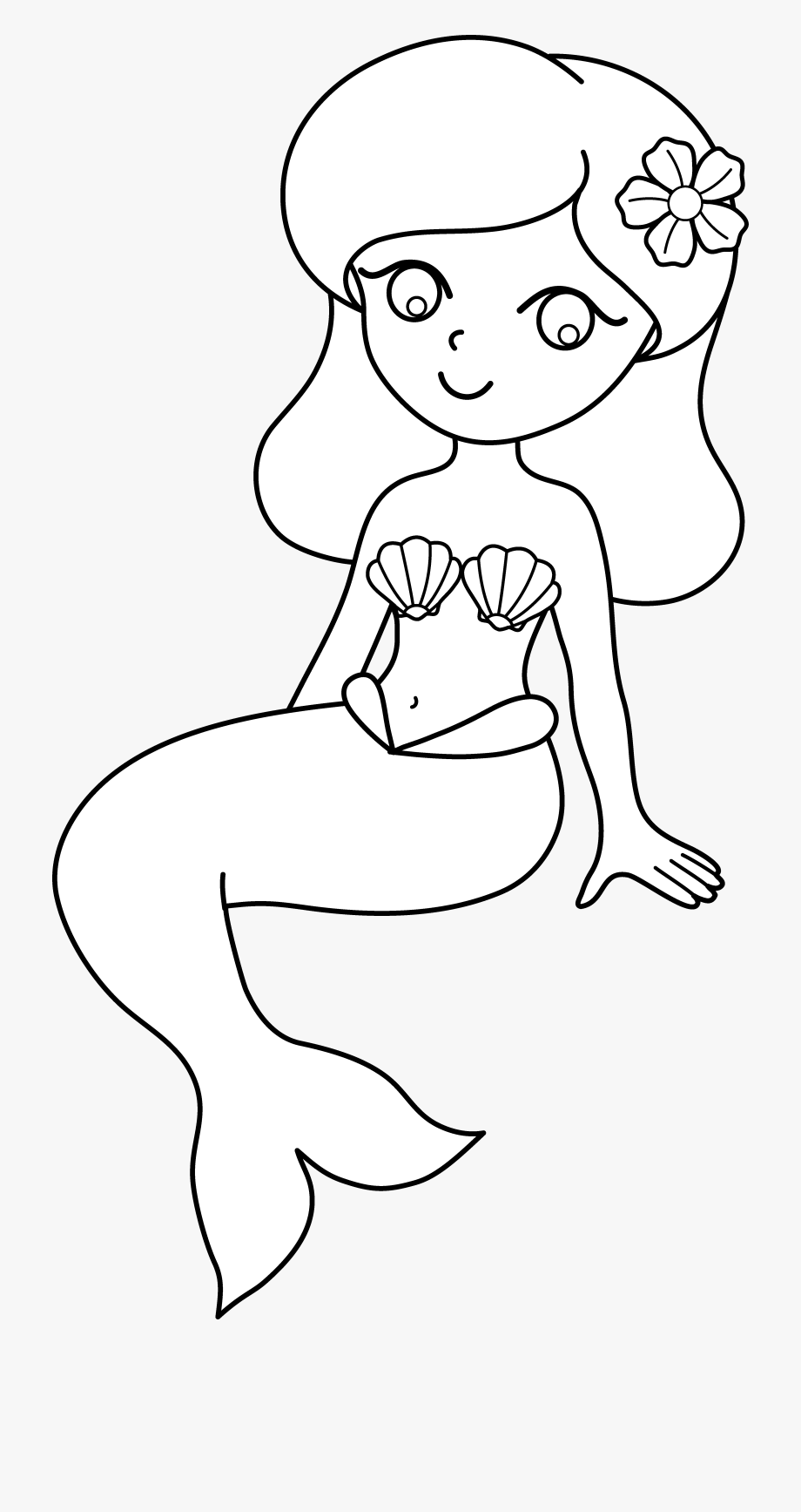 32 Easy Mermaid Coloring Pages for Kids Printable 21