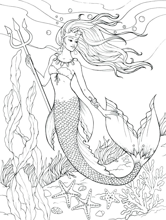 32 Easy Mermaid Coloring Pages for Kids Printable 22