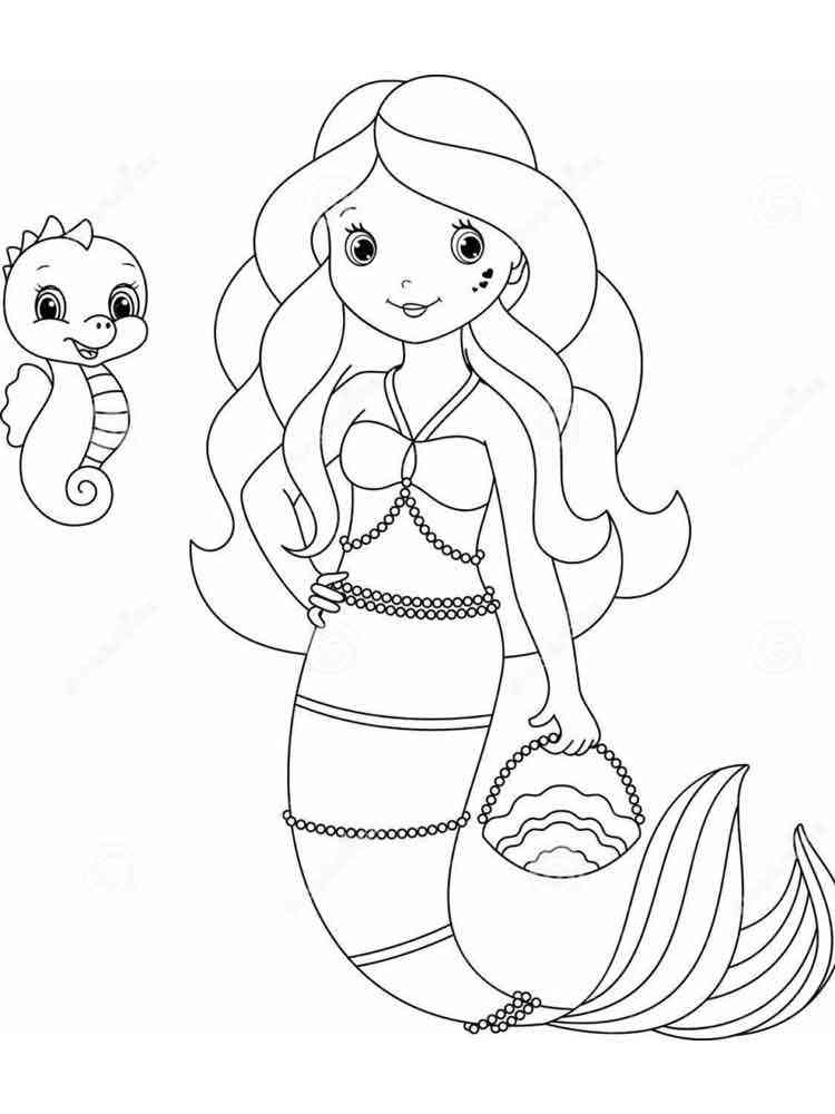 32 Easy Mermaid Coloring Pages for Kids Printable 3