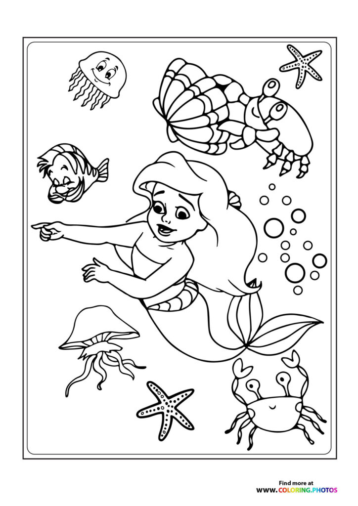 32 Easy Mermaid Coloring Pages for Kids Printable 31