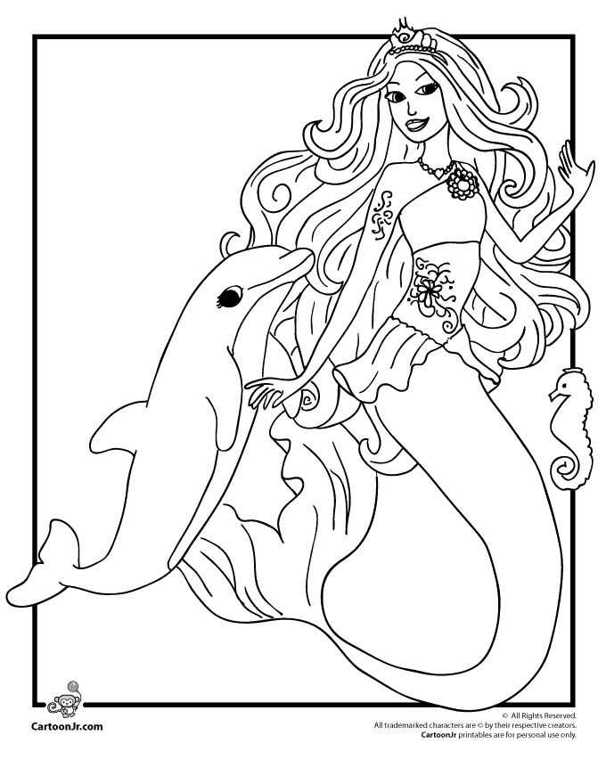 32 Easy Mermaid Coloring Pages for Kids Printable 35