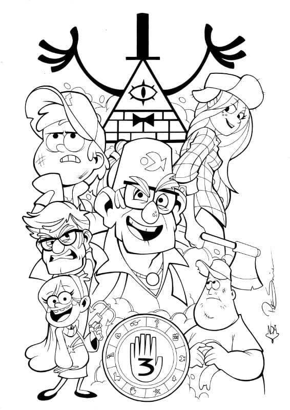 32 Mysterious Gravity Falls Coloring Pages Printable 27