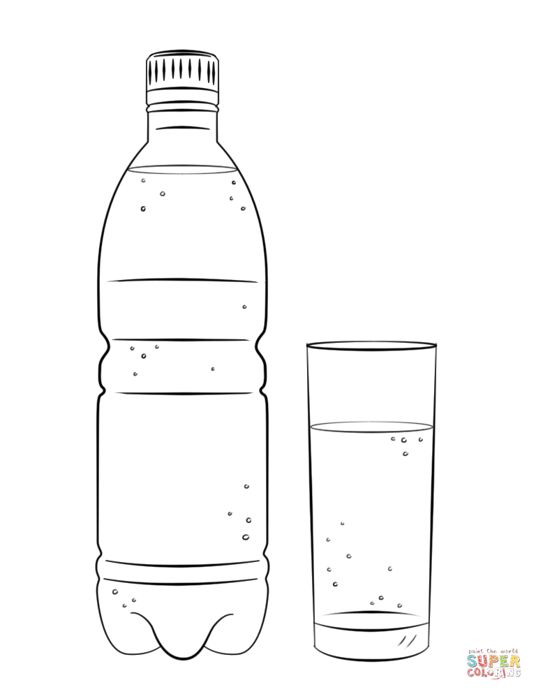 32 Water Bottle Coloring Pages Printable 3