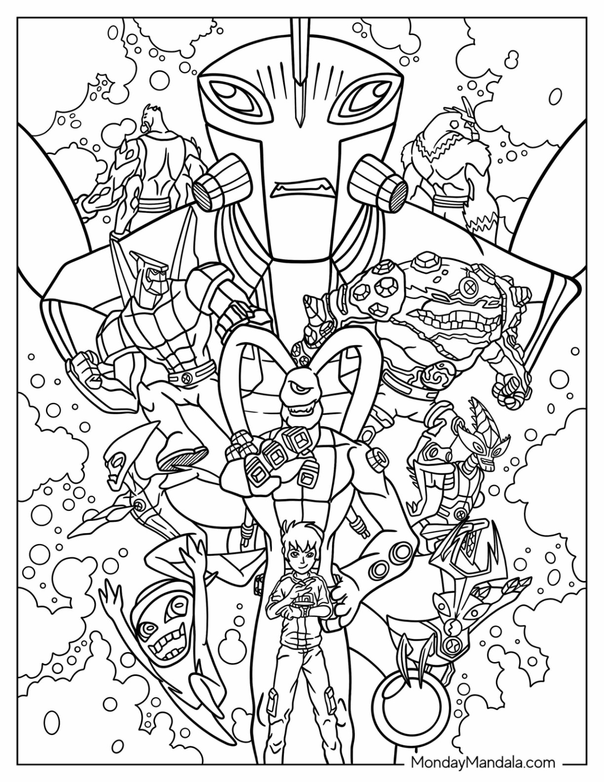 33 Action-Packed Ben 10 Coloring Pages for Kids Printable 24