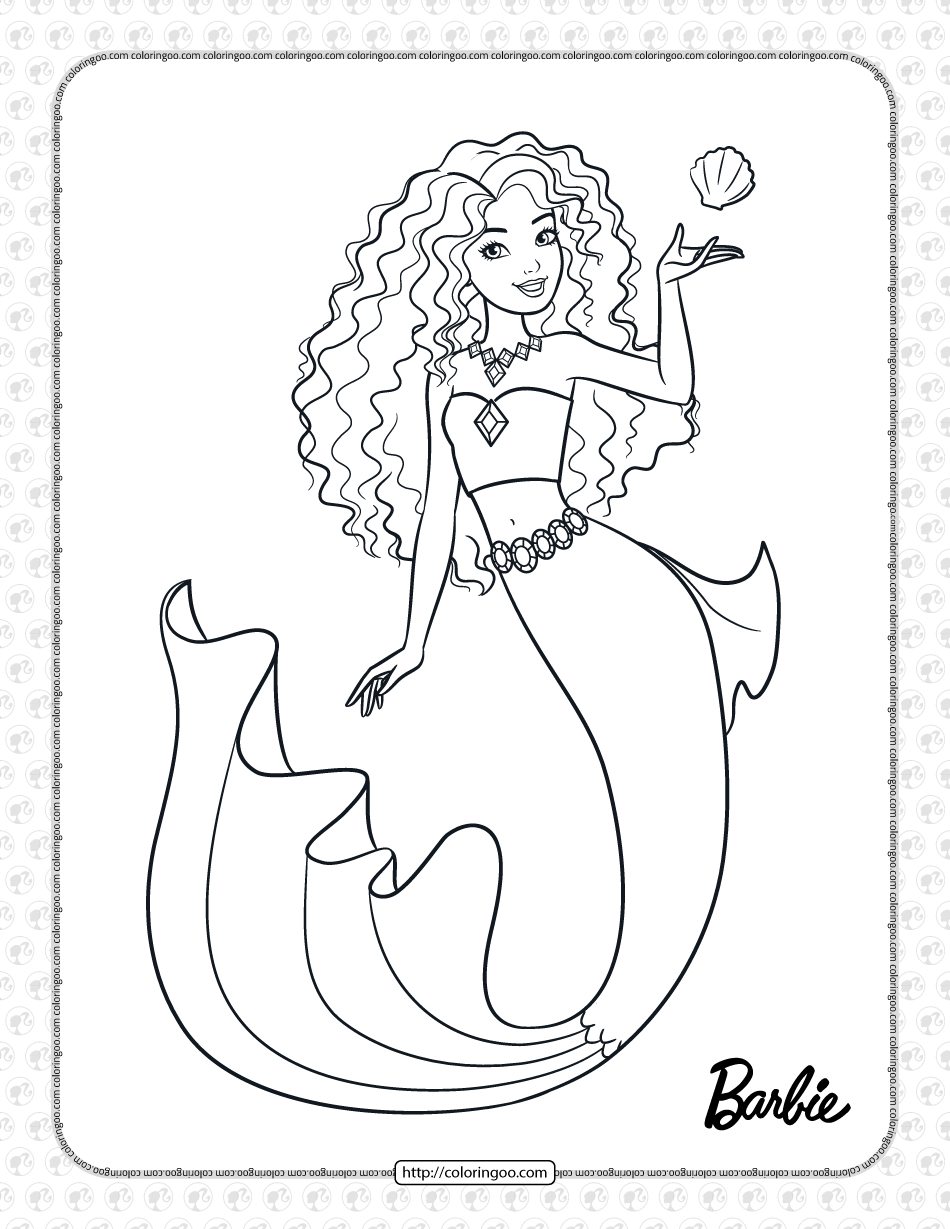 33 Adorable Barbie Mermaid Coloring Pages Free Printable 11