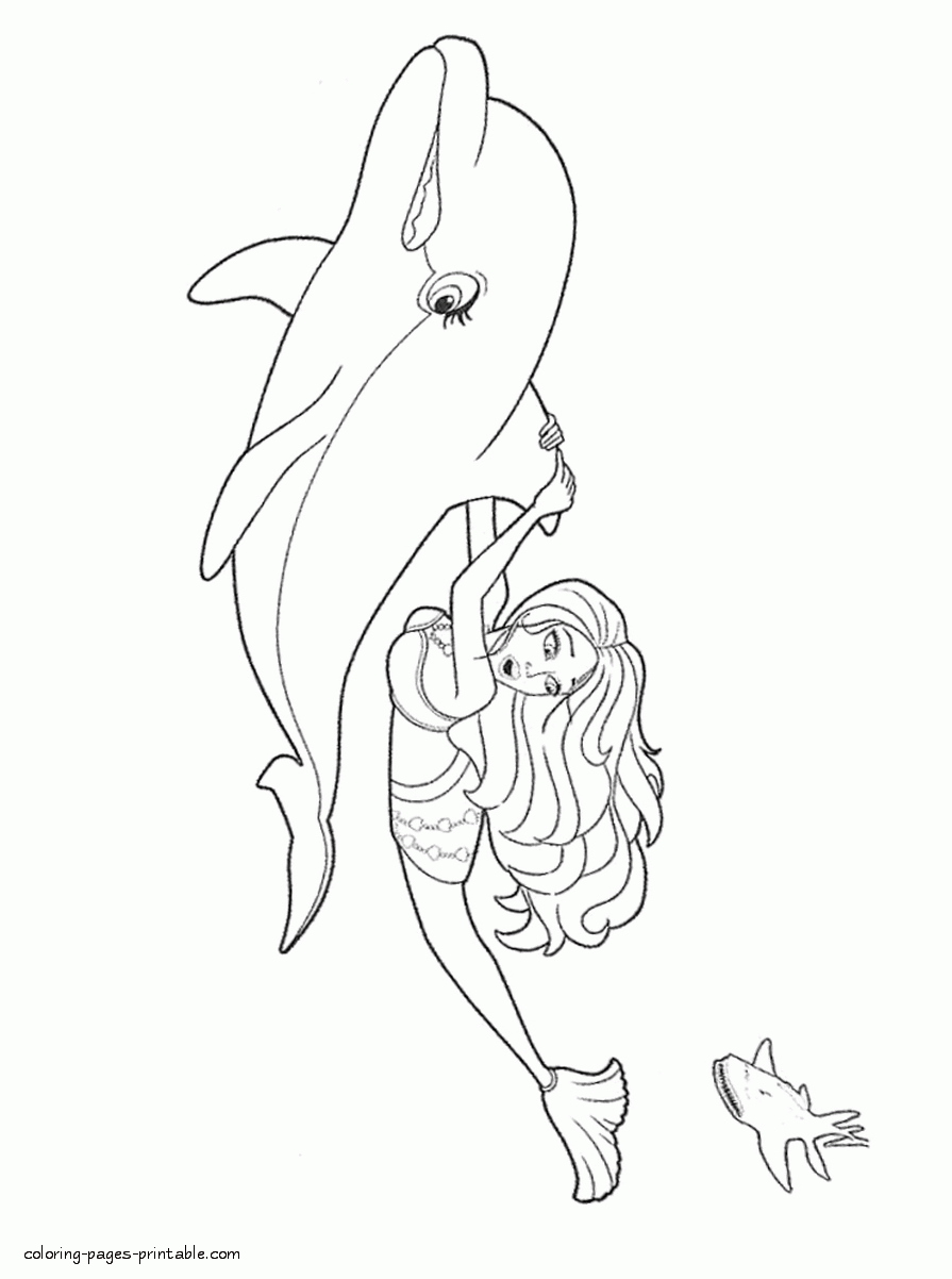 33 Adorable Barbie Mermaid Coloring Pages Free Printable 12