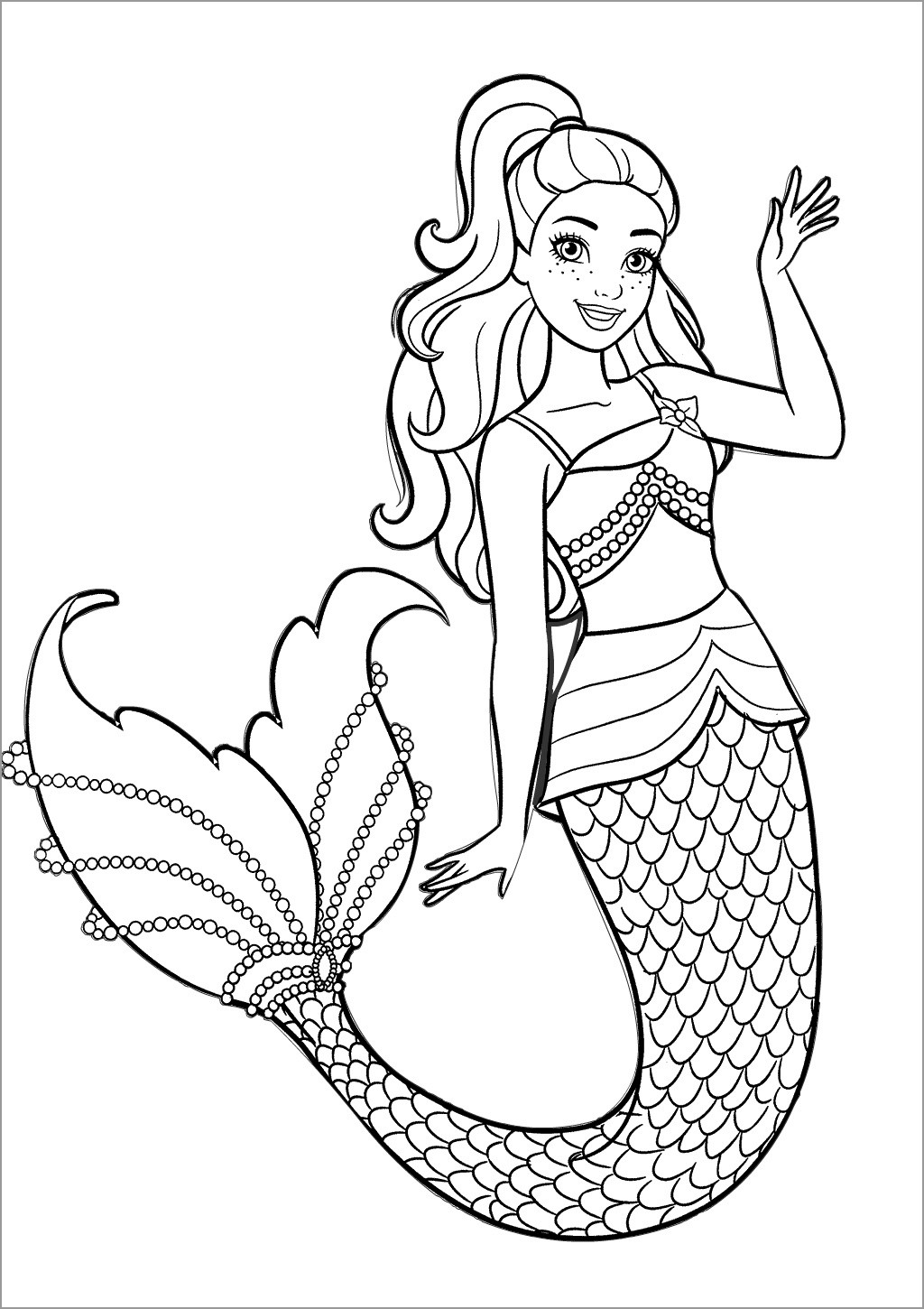 33 Adorable Barbie Mermaid Coloring Pages Free Printable 13