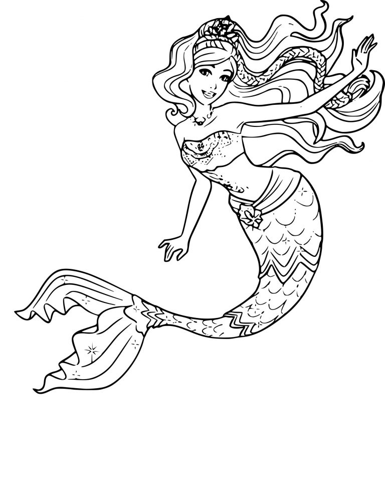 33 Adorable Barbie Mermaid Coloring Pages Free Printable 16