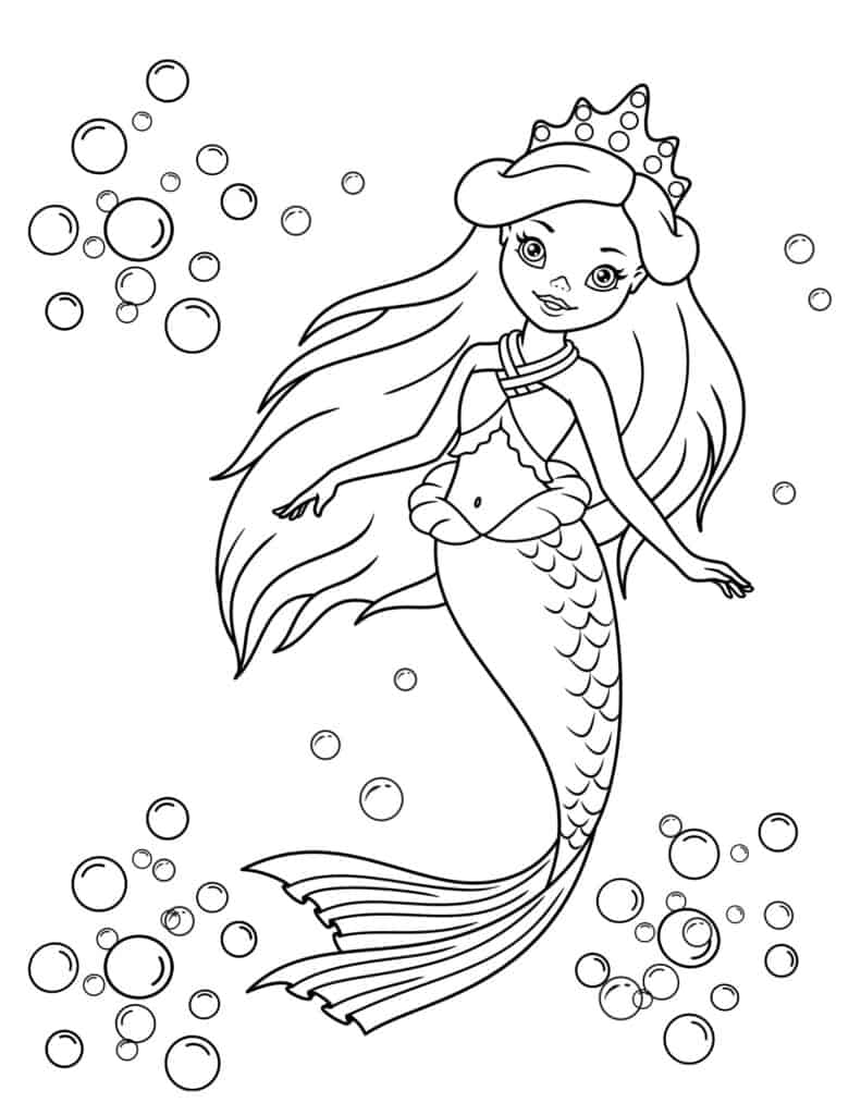 33 Adorable Barbie Mermaid Coloring Pages Free Printable 21