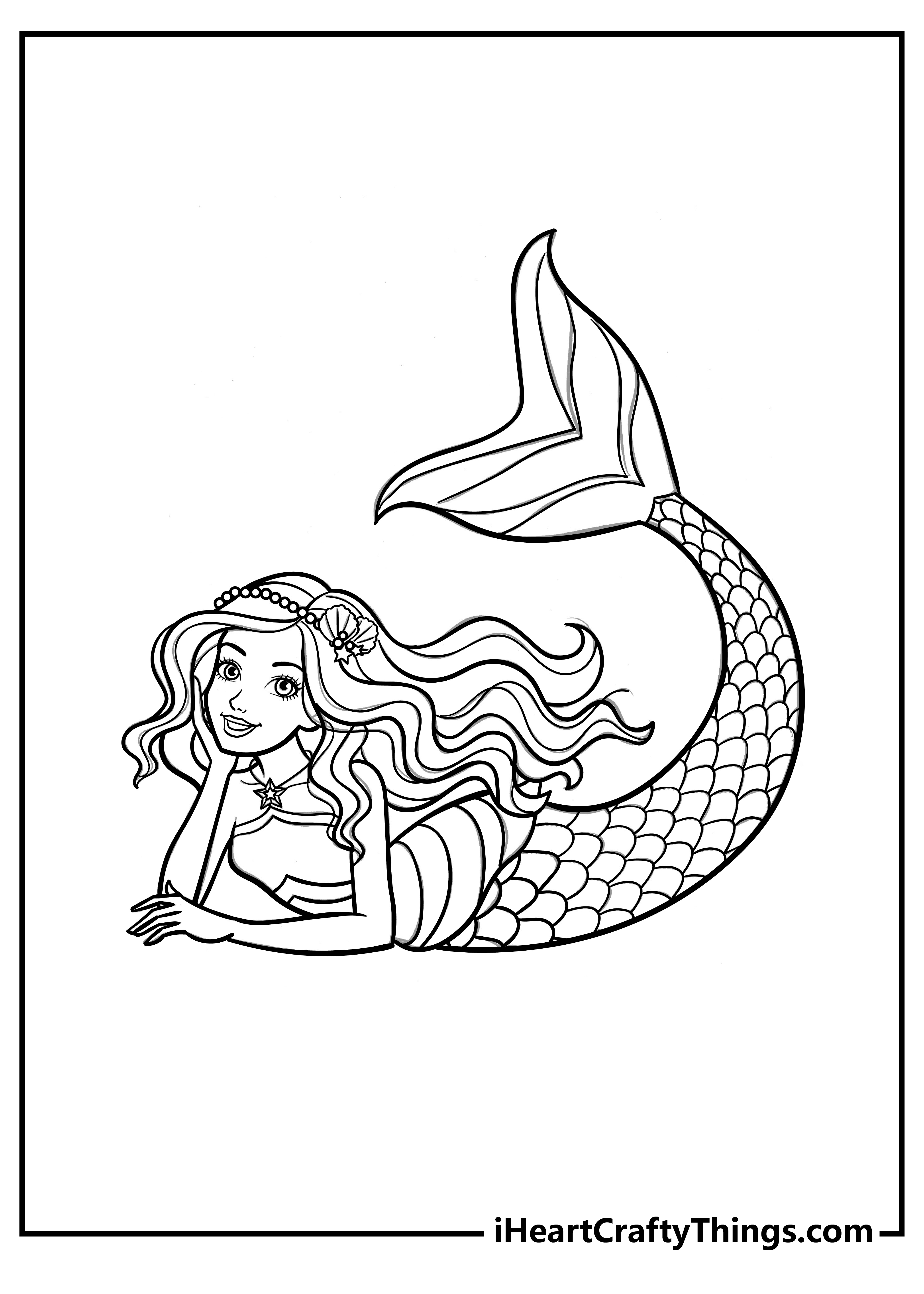 33 Adorable Barbie Mermaid Coloring Pages Free Printable 3