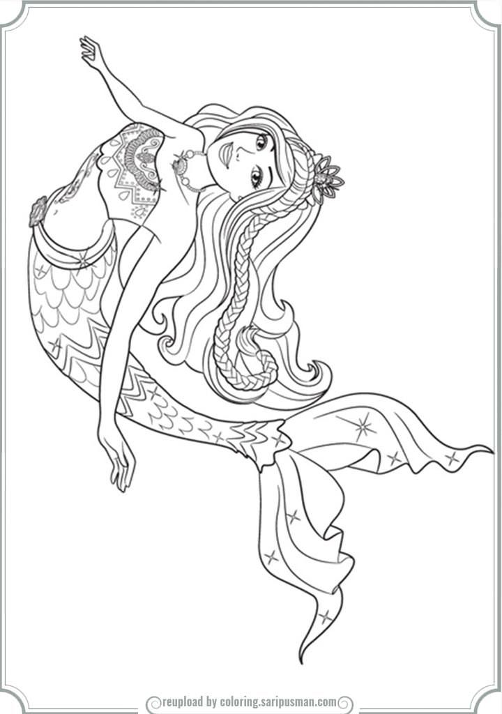 33 Adorable Barbie Mermaid Coloring Pages Free Printable 33